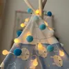 2m Pompons Lichterkette Warmweiß Kugel Lichterketten Produktbild-Vorschau 2
