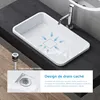 doporro Vasque à Encastrer Lavabo Blanc 60 x 38 x 12cm Lave Voir les images du produit 3