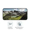 A smartphone screen displaying a mountain landscape, with two icons and text below. Produktbild-Vorschau