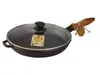 Gusseisenpfanne Ø26 cm mit Holzgriff & Glasdeckel Produktbild-Vorschau 1