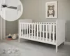 ZEE Weiß Babybett 140x70 ISABEL 2in1  Kinderbett umbaubar Produktbild-Vorschau 1