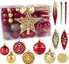 102er Set Weihnachtskugeln Rot und Gold, Christbaumkugeln Produktbild-Vorschau 8