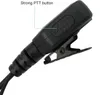 A close-up view of a black push-to-talk (PTT) microphone with a clip. Produktbild-Vorschau