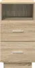A front view of a wooden nightstand with two drawers and an open shelf. Anteprima dell’immagine prodotto