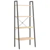 vidaXL Standregal 4 Böden Hellbraun und Schwarz 56x35x140 Produktbild-Vorschau 2