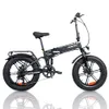 A black folding electric bicycle is shown against a white background. Produktbild-Vorschau