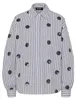 Weiße Bluse Größe 36 mit Hemdkragen, Streifen und Produktbild-Vorschau 1