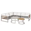 A sectional outdoor sofa set with two coffee tables, shown against a white background. Produktbild-Vorschau