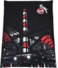 A black blanket with a graphic of a stadium and the 1. FC Köln logo. Produktbild-Vorschau