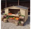Chiosco per mercatini 9.42 m2 - 3.11x3.03 m - 19 mm Anteprima dell’immagine prodotto 1