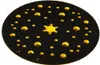 A black circular sanding pad with yellow dots and a yellow star-shaped center. Anteprima dell’immagine prodotto
