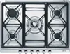 A top-down view of a stainless steel gas cooktop with five burners. Anteprima dell’immagine prodotto
