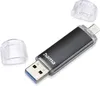 Hama USB-Stick Laeta Twin, USB 3.0, 128GB, Schwarz Produktbild-Vorschau 1