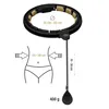 Diagram showing a massage hula hoop with dimensions and weight. Náhled obrázku produktu
