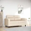 2-Sitzer-Sofa Beige 120 cm Mikrofasergewebe Produktbild-Vorschau 2