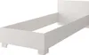 A white bed frame with a headboard, shown from a side-angle on a white background. Voir les images du produit