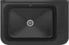 A top-down view of a black sink with a drain in the center and a textured drying area on the right. Anteprima dell’immagine prodotto