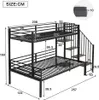 Łóżko piętrowe Sweiko 90x200cm+120x200cm, narożna szafa Podgląd zdjęcia produktu 3