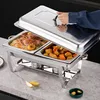 2 Grid Chafing Dish Edelstahl Buffet-Set Warmhaltebehälter Produktbild-Vorschau 2