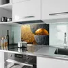 Küchenrückwand Spritzschutz Glas mit Motiv Abstrakte Kreise Produktbild-Vorschau 2