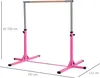 A pink gymnastics bar for children, shown against a white background with dimensions indicated. Produktbild-Vorschau