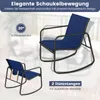 A marketing image showcasing two blue rocking chairs with black frames, highlighting their rocking motion and stability features. Anteprima dell’immagine prodotto