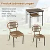 Product dimensions and weight capacity information for a patio furniture set. Produktbild-Vorschau
