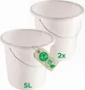 Novaliv 2 pezzi Secchio 5L Bianco con bilancia - Secchio Anteprima dell’immagine prodotto 2