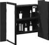 vidaXL Badkamerspiegelkast, zwart, eikenlook, 60 x 12 x 45 Productafbeelding-voorbeeld 3
