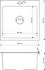 Technical drawing of a sink with dimensions. Produktbild-Vorschau