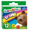 The image shows the packaging of a set of 12 colored pencils for children, featuring a cartoon bear character and colorful stripes. Anteprima dell’immagine prodotto
