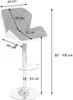 A diagram of a bar stool with dimensions indicated by lines and text. Anteprima dell’immagine prodotto