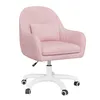 A pink office chair with a white base and wheels, shown on a white background. Produktbild-Vorschau