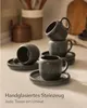Sada 4 šálků na cappuccino Cosumy s podšálky, černá – Sada Náhled obrázku produktu 2