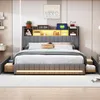 Letto imbottito CDGlobal 160x200cm con USB, Type-C e LED, Anteprima dell’immagine prodotto 4