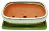 vaso per bonsai con sottovaso, misura 6 - verde e crema - Anteprima dell’immagine prodotto 2