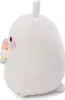 A side view of a white plush toy holding a rainbow-colored popsicle. Náhled obrázku produktu