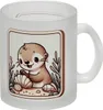 Baby Otter mit Muschel Retro Glas Tasse Produktbild-Vorschau 1