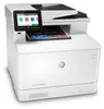 A white HP Color LaserJet Pro MFP M479fdn printer is shown from a slight angle. Podgląd zdjęcia produktu