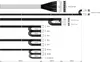 A diagram showing different computer power supply cables and their connectors. Produktbild-Vorschau
