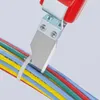 A close-up shot of a Knipex cable knife cutting a zip tie around a bundle of colorful wires. Anteprima dell’immagine prodotto