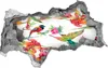 Selbstklebender Loch-3D-Aufkleber 95x73 cm exotische Vögel Produktbild-Vorschau 1