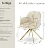 tectake® Samt-Drehstuhl Lona gepolstert 56 x 59 x 81 cm Produktbild-Vorschau 5