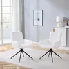 Zestaw 2 krzeseł obrotowych o 360°, biała skóra PU, czarne Podgląd zdjęcia produktu 4