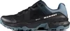 A side view of a black and blue hiking shoe. Anteprima dell’immagine prodotto