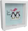 Pinguin Love Bank Rahmen Spardose aus Holz Produktbild-Vorschau 1