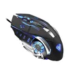 A gaming mouse with blue LED lighting, shown from a diagonal angle on a white background. Produktbild-Vorschau