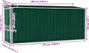 A diagram showing the dimensions of a green shed. Náhľad obrázku produktu