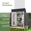 GIHAUVIA Metall Gerätehaus anthrazit 140x72,4x182 cm (B x T Produktbild-Vorschau 6