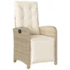 vidaXL 5-tlg. Garten-Essgruppe mit Kissen Beige Poly Rattan Produktbild-Vorschau 4